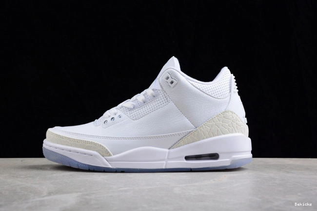 Cheap BK jordan white 136064-111 retro 3 air triple 1119